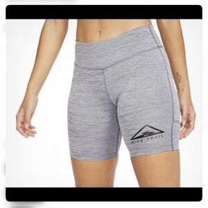 Nike Women’s Heather Gray Bike Shorts with Subtle Logo